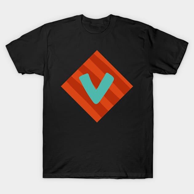 Letter  V - Colorful Square Alphabet Letters T-Shirt by giftideas